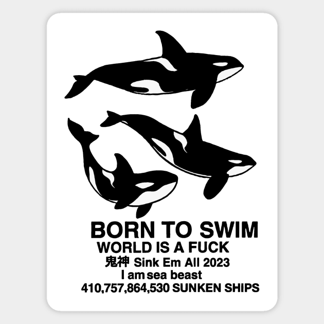 Born to swim Sticker by Bertoni_Lee